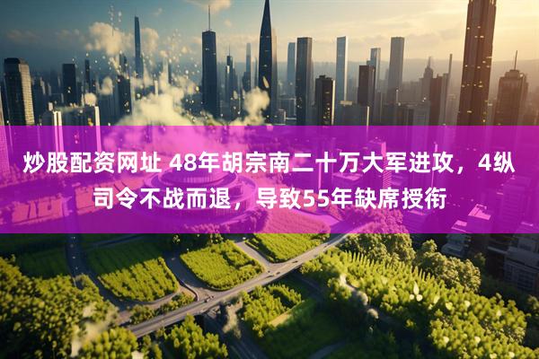 炒股配资网址 48年胡宗南二十万大军进攻，4纵司令不战而退，导致55年缺席授衔